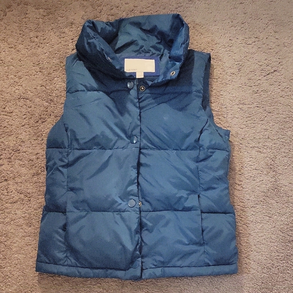 Old Navy Blue Puffer Vest with Insulated Quilting